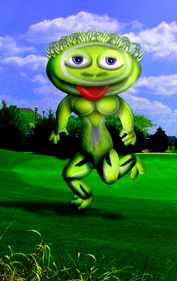 Creation of Greenie on the Green w/BREASTS: Final Result